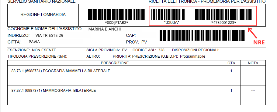 Numero Ricetta Elettronica
