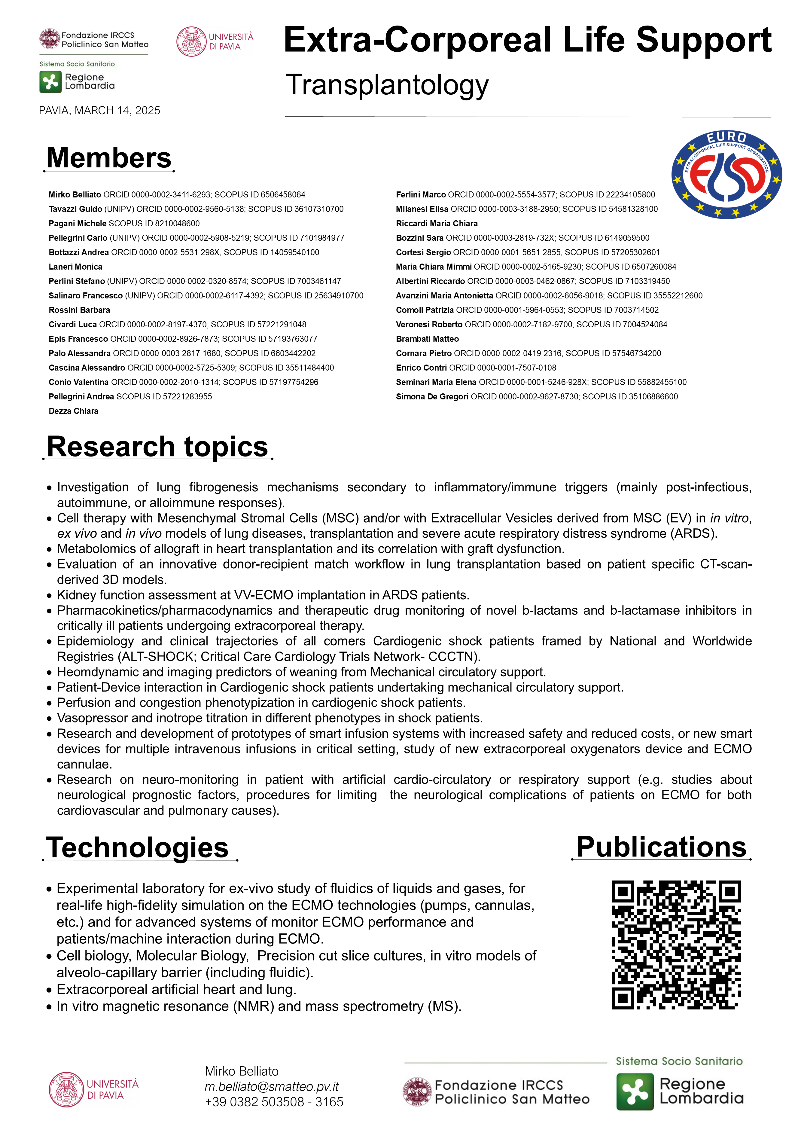 Extra-Corporeal Life Support Poster Site Visit 2025