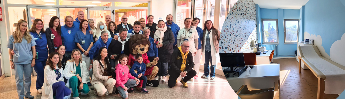 Restyling delle due sale medici di Oncoematologia Pediatrica grazie alla donazione de La Mitica - Nazionale ragazzi guariti dalla leucemia APS